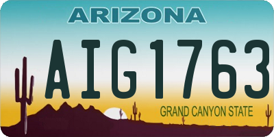 AZ license plate AIG1763