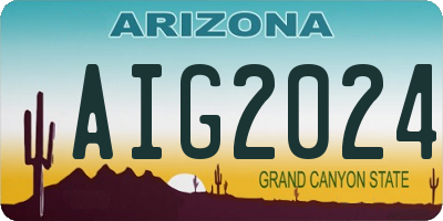 AZ license plate AIG2024