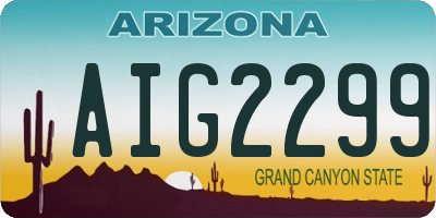 AZ license plate AIG2299