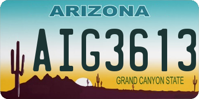 AZ license plate AIG3613