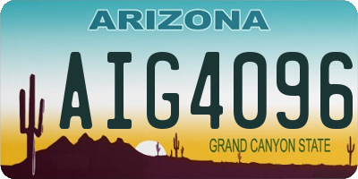 AZ license plate AIG4096