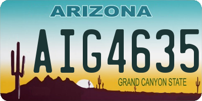 AZ license plate AIG4635