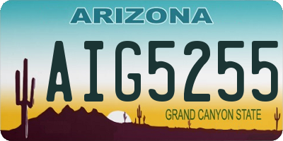 AZ license plate AIG5255