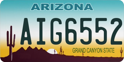 AZ license plate AIG6552