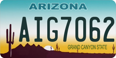 AZ license plate AIG7062