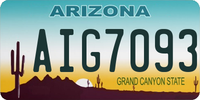 AZ license plate AIG7093