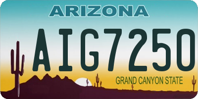 AZ license plate AIG7250