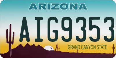 AZ license plate AIG9353