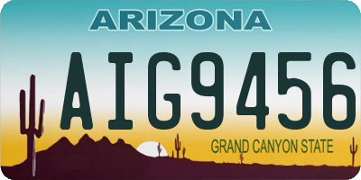 AZ license plate AIG9456