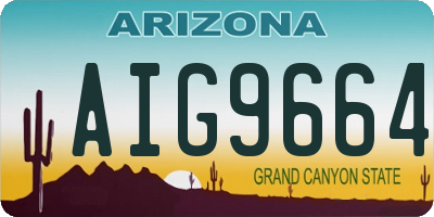 AZ license plate AIG9664