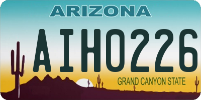 AZ license plate AIH0226