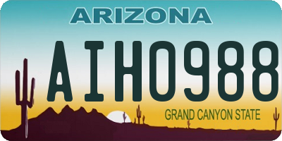 AZ license plate AIH0988