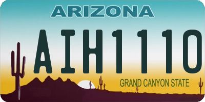 AZ license plate AIH1110