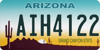 AZ license plate AIH4122