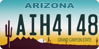AZ license plate AIH4148