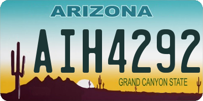 AZ license plate AIH4292
