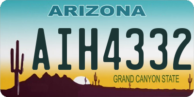 AZ license plate AIH4332