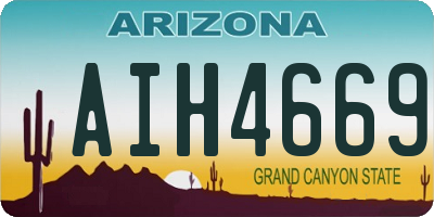 AZ license plate AIH4669