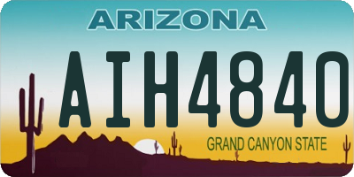 AZ license plate AIH4840