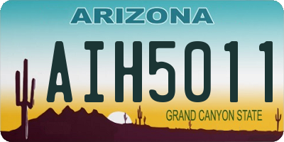 AZ license plate AIH5011