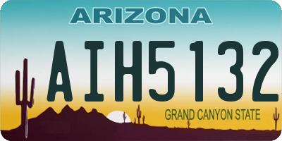 AZ license plate AIH5132