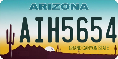 AZ license plate AIH5654