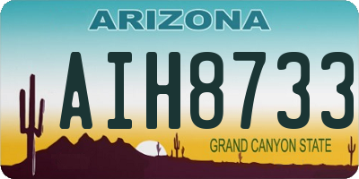 AZ license plate AIH8733