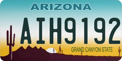 AZ license plate AIH9192
