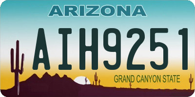 AZ license plate AIH9251