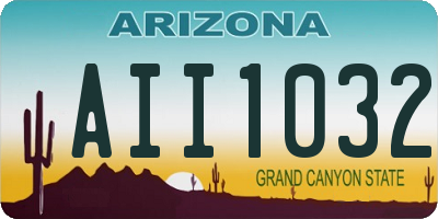 AZ license plate AII1032