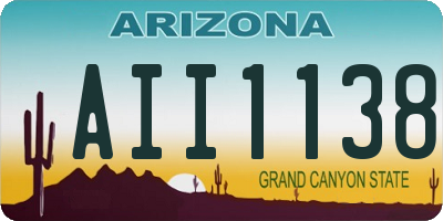 AZ license plate AII1138