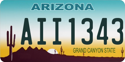 AZ license plate AII1343