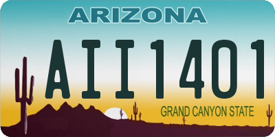AZ license plate AII1401