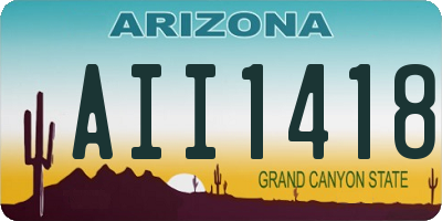 AZ license plate AII1418
