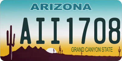 AZ license plate AII1708
