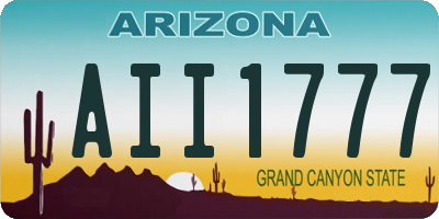 AZ license plate AII1777