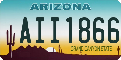 AZ license plate AII1866