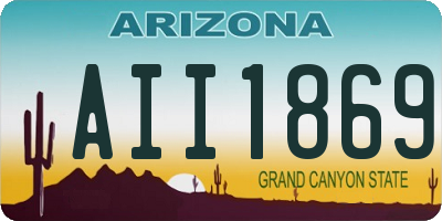 AZ license plate AII1869