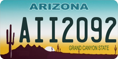 AZ license plate AII2092