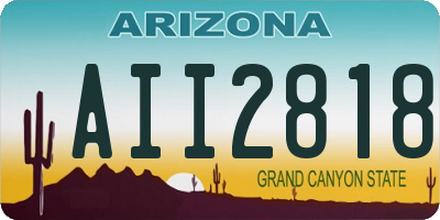 AZ license plate AII2818