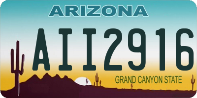 AZ license plate AII2916