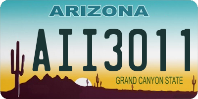 AZ license plate AII3011