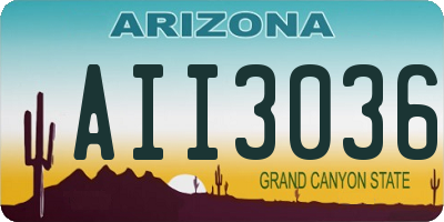 AZ license plate AII3036
