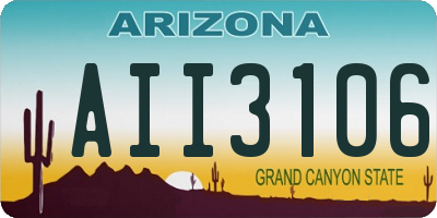 AZ license plate AII3106