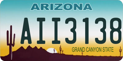 AZ license plate AII3138