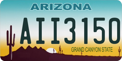 AZ license plate AII3150