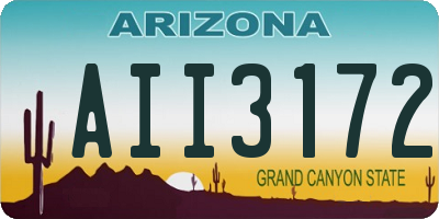 AZ license plate AII3172