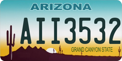 AZ license plate AII3532