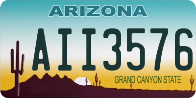 AZ license plate AII3576