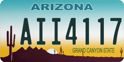 AZ license plate AII4117